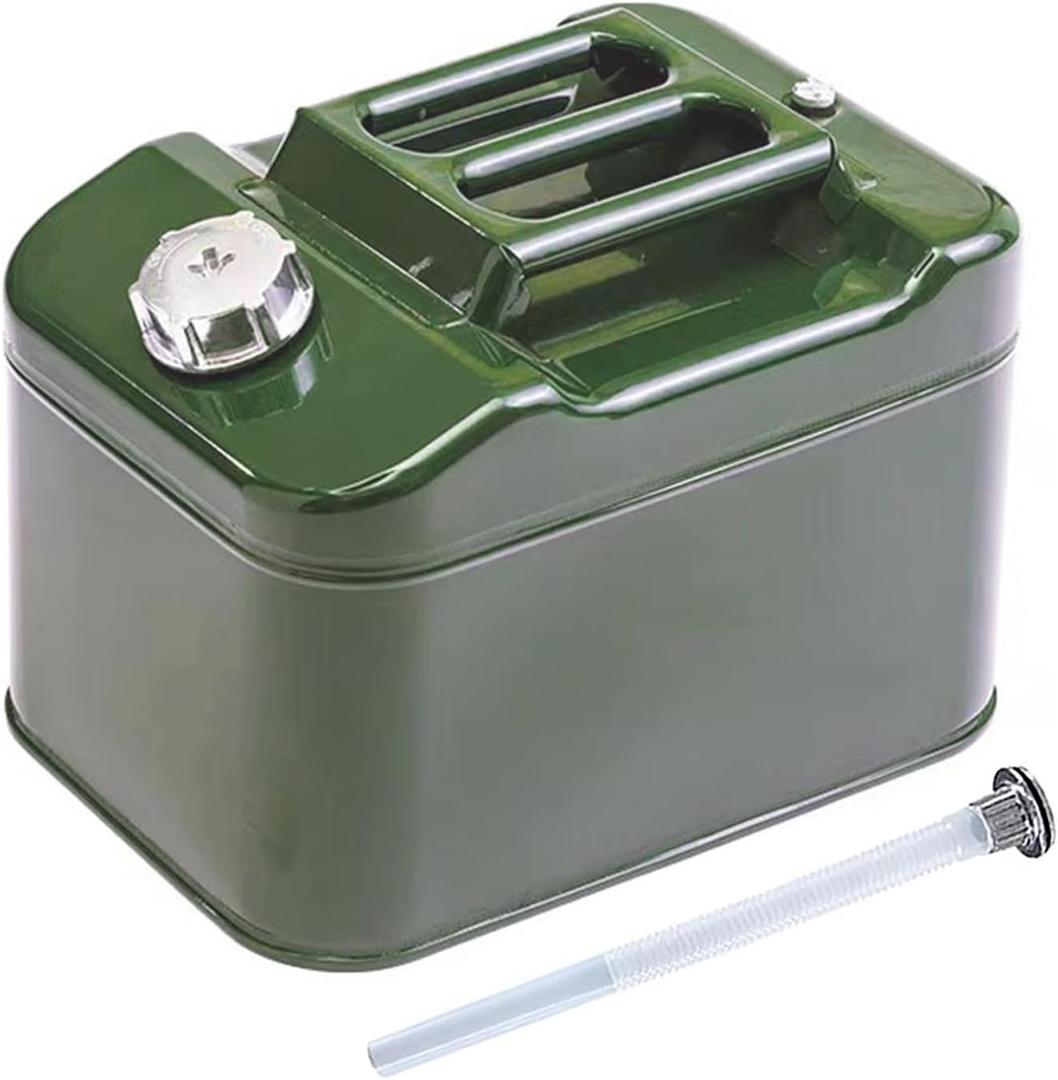 Portable 2.5 Gallon Can, Metal Can with Pressure Release Valve Safety Device and Flexible Spout, Square Design Safe and Stable, Watering Can for Garden, Water Container Camping (10L