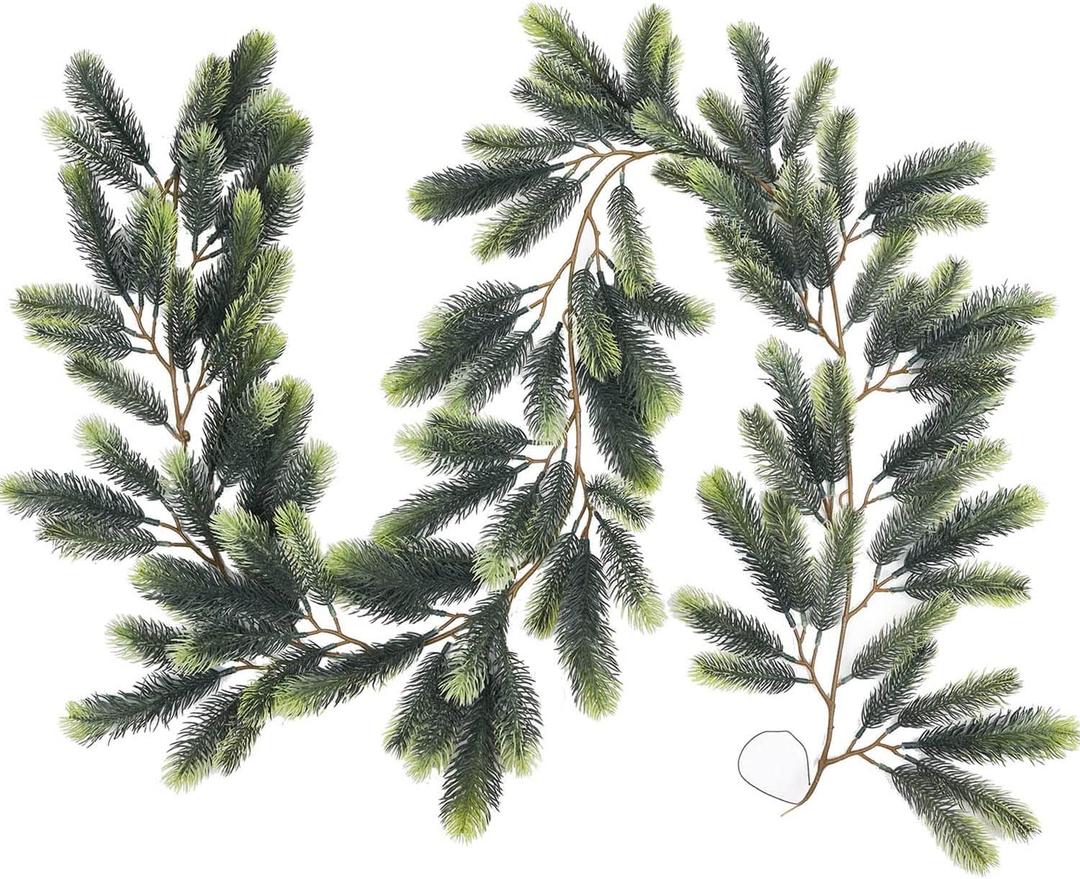 DearHouse 6Ft Artificial Christmas Pine Garland, Realistic Greenery Garland Pine Leaves for Holiday Season Mantel Fireplace Table Runner Centerpiece Dcor