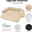 Calming Dog Bed Fluffy Plush Dog Mat for Furniture Protector with Removable Washable Cover for Large Medium Small Dogs and Cats (Medium, Beige)