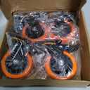 4 Inch Caster Wheels, Casters Set of 4, Heavy Duty Casters with Brake 2200 Lbs, Locking Industrial Swivel Top Plate Casters Wheels for Furniture and Workbench Cart(Two Hardware Kits Include)