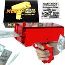 RUVINCE Money Gun for Movies - Realistic Cash Gun for Parties and Games (Red)