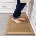 Small Kitchen Rugs and mats Non Skid Washable Kitchen Runner Rug Absorbent Farmhouse Style Kitchen Floor mats for in Front of Sink (Light Coffee, 24”X40”)