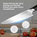 5-Piece Knife Set with 360 Rotatable Magnetic Knife Holder, Kitchen Knife Set - Wooden Magnetic Knife Holder Suitable for Thanksgivin Father's Day Gift Giving Holiday Gift Giving