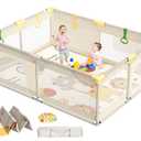 CoziBB Baby Playpen with Mat, 71" × 59" Extra Large Playpen for Toddler, Play Yard, Baby Fence Play & Sleep Area for Indoor & Outdoor