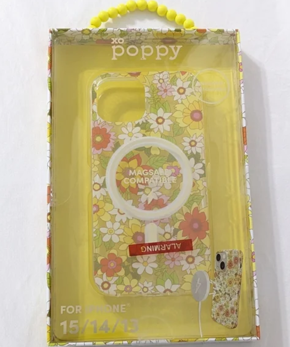 XO POPPY iPhone 13/14/15 Phone Case Cover Fitted Skin - Flowers Retro Magsafe