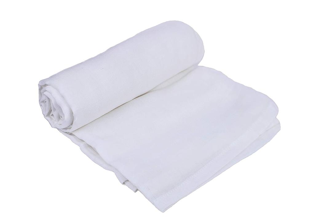 2 Pack Muslin Swaddle Blankets for Boys, Girls Organic Baby Swaddles for Newborns, Soft & Breathable Receiving Baby Blankets for Girl, Boy, Neutral, Newborn Essentials Gift (Soft White)
