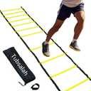 20ft Adjustable Agility Ladder with Carry Bag Football Training Equipment & Speed Ladder for Soccer, Basketball Agility Training Equipment for Footwork Drills