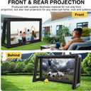 Inflatable Projector Screen, 30FT Blow Up Movie Screen Outdoor Projector, Easy Set Up One-Piece Design Front & Rear Projection with Air Blower for Outside Backyard Family Movie Night Pool Party