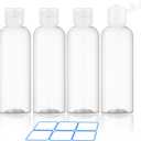4 Pack 3.4 Oz (100ml) TSA Approved Travel Bottles for Toiletries, Leak Proof Plastic Travel Essentials Accessories with Labels