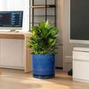 Eightpot 12 Inch Pot for Plants - Ceramic Planter for Indoor Plants Large Plant Pot with Drainage Holes and Saucer Outdoor Flower Pot Decorative Round Planter for Porch Office Decor Blue