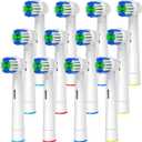 Replacement Toothbrush Heads Compatible with Oral-B Braun, 12 Pcs Professional Electric Toothbrush Brush Heads Compatible with Oral B Replacement Heads Refill 7000/Pro 1000/9600/500/3000