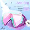 Seago Kids Swim Goggles Snorkel Diving Mask for Youth(5-15), Anti-Fog 180 Clear View (Purple)