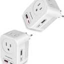 220V to 110V Voltage Converter US to Europe International Universal Travel Adapter