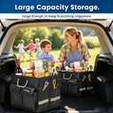 Trunk Storage Organizer with Lid, 35cm Small 36L Collapsible Car Trunk Organizer,Small Car Organizer Aluminium Handle, Car Accessories for Sedan Auto SUV Truck Minivan Road Emergency Black