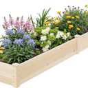 Incbruce 95x24x10 in Wooden Raised Garden Bed Planter, Bolt Assembly Elevated Flower Bed Boxes Kit for Vegetable Flower Gardening, Natural (8FT)