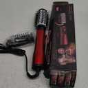 3-in-1 Hot Air Styler and Rotating Hair Dryer, Spin Hair Dryer Brush with 2 Interchangeable Brush, Anti-frizz Hot Air Spin Brush Set for Straightening, Drying, and Curling (Red)