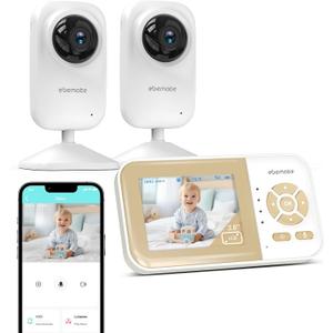 ebemate Video Baby Monitor with Two Camera, 2.8" LCD Screen with 2-Way Talk Cam Monitor and 5 Soothing Lullabies Baby Monitoring EB29-2