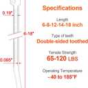 Zip Ties Assorted Size,500 Pack,6+8+12+14+18 Inch Double Sided Toothed,120 LBS Tensile Strength Heavy Duty Cable Wire Ties Self-Locking Adjustable Durable Nylon Tie Wraps for Indoor Outdoor White