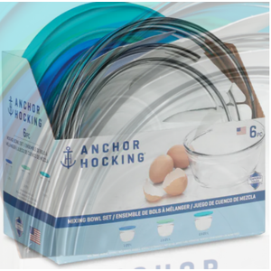 Anchor Hocking 6-Piece Mixing Bowl Set with Lids