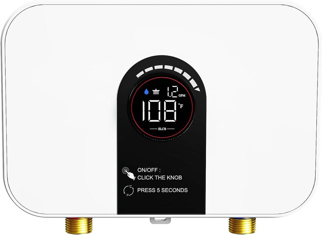 Tankless Water Heater Electric 4500W 110V Instant Hot Water Heater On-Demand with LED Digital Display, Memory function Technology & touch, IPX4 Waterproof for RV Bars, Hair Salons, Easy Install