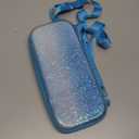 TIKOdirect Carrying Case for Switch 2(2025)/ Switch/ OLED, Glitter Shockproof Protective Portable Travel Bag with 12 Game Card Slots and Adjustable Shoulder Strap, Blue