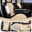 BWTJF Car Seat Covers, Front and Rear Seat Protector for Cars Waterproof Non-Slip, Leather Seat Protector Universal Fit for Suvs,Vans,Trucks (Brown&Beige, Full Set)