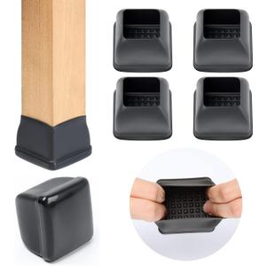 Ezprotekt Chair Leg Sliders for Carpet, 24 Pcs Square Chair Glides for Carpet, Carpet Furniture Pads Stool Leg Protectors Caps, Carpet Furniture Glides Quickly and Easily (XL Fit: 1.5" - 2")
