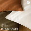 Foindtower Pack of 2, Decorative Linen Soild Throw Pillow Covers Soft Accent Cushion Case Boho Farmhouse Neutral Pillowcase for Chair Couch Sofa Bedroom Living Room Home Decor 24 x 24 Inch Cream White