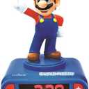 LEXiBOOK, Super Mario, Mario Nightlight Alarm Clock, Sounds and Melodies, LCD Backlit Screen, Luminous, Snooze, Red/Blue, RL800NI