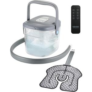 Cold Therapy System, Programable Timer, Wireless Remote, Double Walled Bucket, Post-Surgery Pain Reliever, Ice Therapy Machine for Knee After Surgery (Gray)