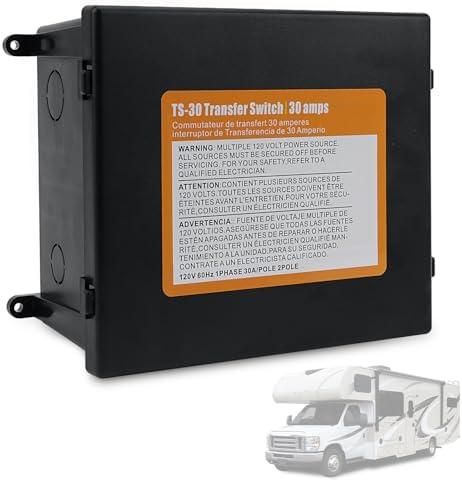 RRITESS RV 30Amp Automatic Transfer Switch for Inverter/Generators/Shore Power, 120V.