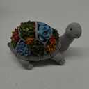 Nacome Solar Garden Outdoor Statues Turtle with Succulent and 7 LED Lights - Lawn Decor Tortoise Statue for Patio, Balcony, Yard Ornament - Unique Housewarming Gifts