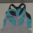 Hanes Women's Racerback Bralette Pack, Stretch Knit Low-Impact, Moisture-Wicking Cotton T-Back Bra Top, 3-Pack, Concrete Heather/ Isle Green/ Moonlite, S