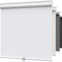 MYshade Blackout Cordless Roller Shades, Room Darkening Free-Stop Roll Up Blinds for Windows, Pull Down Blocking Blind for Home and Office, Easy to Install, 24" W X 72" H, White