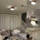 Modern Alabaster Ceiling Light,14.17in Gold Round Alabaster Flush Mount Ceiling Lights,Hardwired Natural Marble Kitchen Lighting Fixtures Ceiling for Bedroom,Dining,Living Room,Foyer,E12 Bulb Included