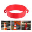 ULTECHNOVO 6 Pack Traffic Cone Chain Connectors, Road Cone Topper Collar Rings for Construction Safety Barrier, 4-Way Loop Parking Post Adapter (Connectors Only, No Chain), Red