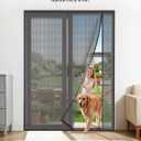 Reversible Side Opening Magnetic Screen Door for Double Door (72 x 80 Inch), Heavy Duty Fiberglass Mesh with 25 Pairs Magnets, Fits Patio Sliding& French Door, Unblocked View