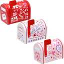 JOYIN 3 Packs Valentine Tin Mailbox for Party Favors, Classroom Prize Supplies, Greeting Cards, Exchange Gifts