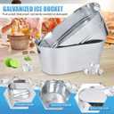 OBTANIM 2 Pack 4 Gallon Galvanized Ice Buckets Metal Champagne Drink Cooler Storage Ice Tub with Carry Handles for Beer Cocktails Wine Beverage Home Parties Bar Cooling Supplies (EXP 08/03/26)