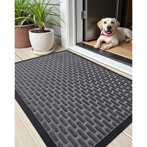 Color&Geometry Outdoor Mat for Front Door Home Entrance Outside Entry Patio Waterproof Heavy Duty Doormat Outdoor Floor Welcome Matt - 24"x36" Grey (Desert Gray)