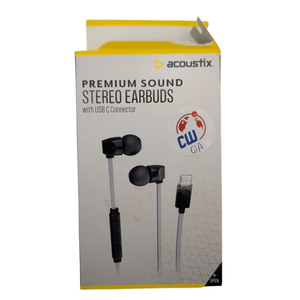 Acoustix Premium Sound Stereo Earbuds With Lightning USB C Connector