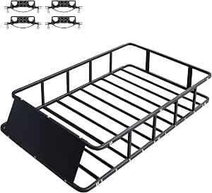 Racketon 64”x39”x8” Roof Cargo Rack for SUV Car Trucks,Heavy Duty Cargo Basket Anti-Rust Top Luggage Rack
