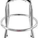 Ruedamann 29" H Swivel Bar Stool, Black Leatherette Padded Seat, Chrome Frame, Holds Up to 300 lbs, Shop Stool for Kitchen, Home Bar