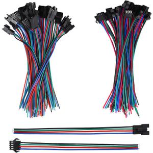 mxuteuk 20 Pairs 22 AWG JST SM Plug 4 Pin Male to Female LED Wire Connector Adapter Electrical Cable 150mm for Led Strip 5050 3528