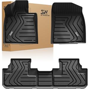 3W Floor Mats Compatible for 2016-2022 Lexus RX (RX350/RX450h) (Not for 2018-2022 RXL) TPE All Weather Custom Fit Floor Liner, 1st and 2nd Row Full Set Car Mats, Black