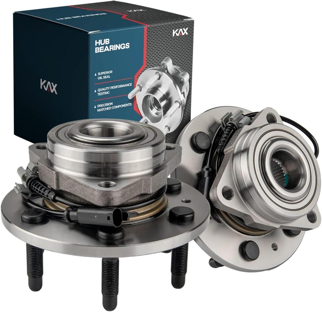 KAX 515096 Pair Front Wheel Bearing and Hub Assembly fit for 2007-2013 Chevy Tahoe,for 2008-2013 Chevy Silverado 1500,for 2007-2013 GMC Sierra 1500,6 Lug w/ABS
