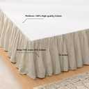 FALUCA Soft Cozy French Linen Bed Skirt with Pleated Frills - 14" Tailored Drop Dust Ruffle for Farmhouse & Modern Bedrooms, Breathable Linen-Cotton Blend, Easy-Fit Bedding (14" King, Linen)