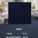 24x24 inch Polyester Carpet Square Set of 10 with Stickers for Easy Peeling - Self-Adhesive Peel and Stick Carpet Tiles - Works with Most Subfloor Types - Blue Floor Squares