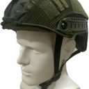 CMAIR4U Airsoft Fast Helmet with Helmet Cover,PJ Type Tactical Helmet with Front NVG Mount and Side Rail,Military Tactical Airsoft Gear (OD)