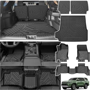 Powerty Floor Mat for Toyota 4Runner 2025 2026, All Weather TPE Custom Trunk Cargo Mat Liner with Backrest Mat Replacement for Toyota 4Runner Accessories (Fit 5 Seats,Not for Hybrid Model)